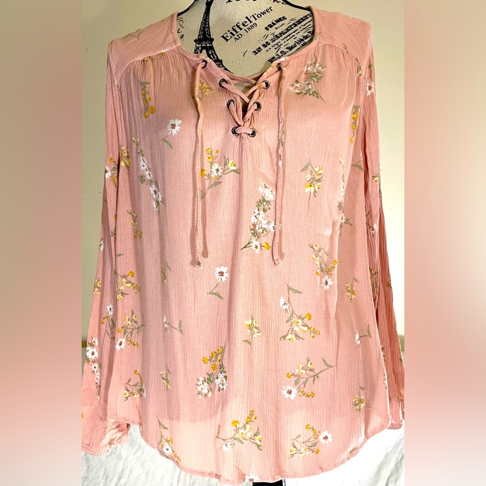 Pink Republic Long Sleeve Blouse Size Large